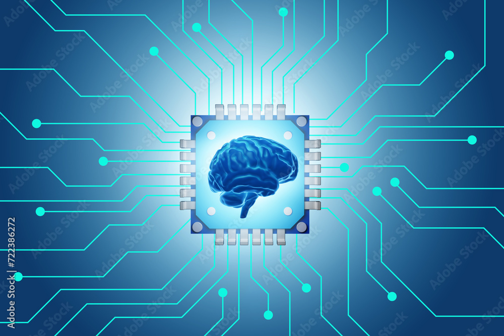 Poster concept of ai - artificial intelligence in action
