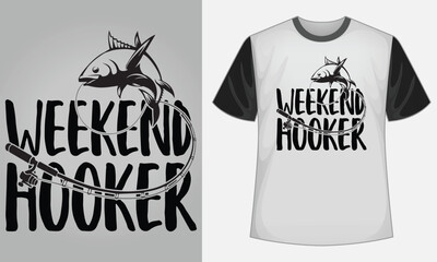 weekend hooker - Fishing typography T-shirt vector design. motivational and inscription quotes.
perfect for print item and bags, posters, cards.isolated on black background