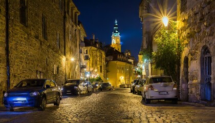 old town street in night