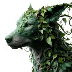 Enchanting canine embodying the Brazilian Curupira folklore, a mythical creature with vibrant fur, supernatural agility, and mischievous charm. A fusion of biological marvels and cultural mystique, th