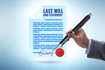 Last will and testament legal concept