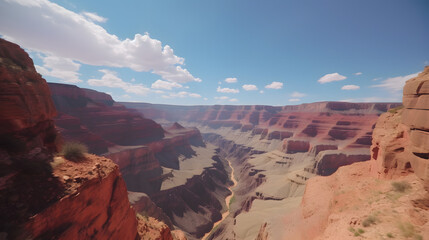 "Majestic Canyons of the American West: Desert Road Perspective" AI-Generative