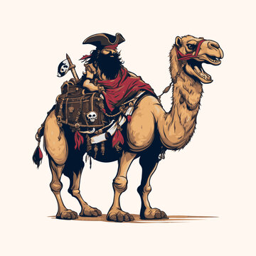 camel monster vector for t-shirts, stickers, logos and mascots