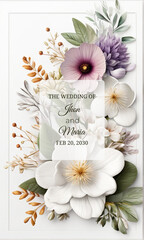 florals botanical wedding invitation background