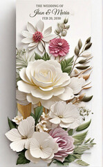 florals botanical wedding invitation background