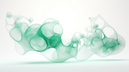 Whimsical Generative AI Creates Airy Dance of Mint Green and Seafoam Blue Air Molecules