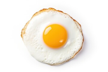 Fried egg on white isolated background