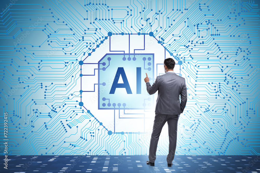 Poster concept of ai - artificial intelligence in action