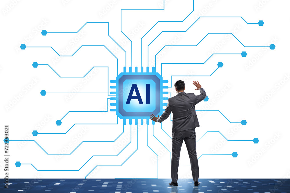 Poster concept of ai - artificial intelligence in action
