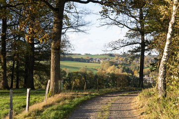 Fototapeta premium Winding roads, Road signs, Field roads