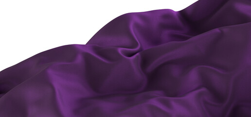 Abstract purple cloth falling. Satin fabric flying in the wind