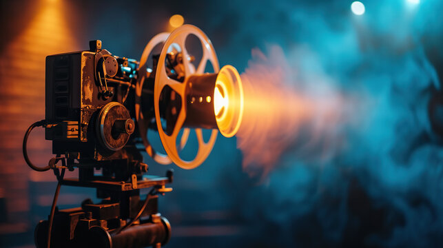 photo of an old movie projector 