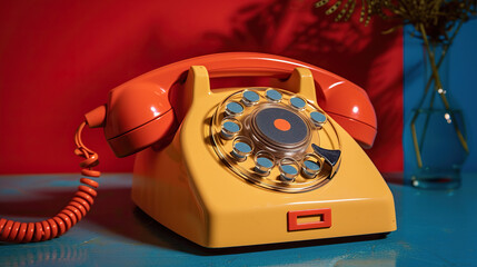 photo of an old vibrant telephone