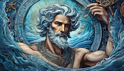 Naklejka premium Zodiac Astrology, January to December, Birthday, Capricorn, Aquarius, Pisces, Aries, Taurus, Gemini, Cancer, Leo, Virgo, Libra, Scorpion, Aquarius