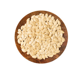 Whole Pumpkin Seeds in Shell Isolated, Raw Pepita Grains, Scattered Green Healthy Nuts