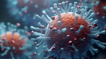 Virus, bacteria, fungi medical background. Neural network AI generated art - obrazy, fototapety, plakaty
