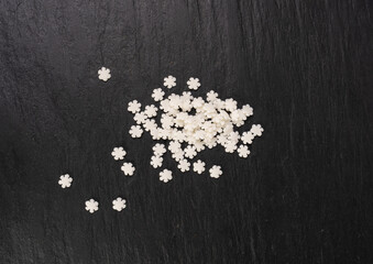 White Snowflake Sprinkles, Scattered Sugar Snow, Decorative Christmas Stars, Ice Xmas Decoration