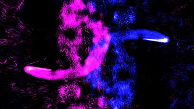 background with particles. dance of crazy pink and blue lights