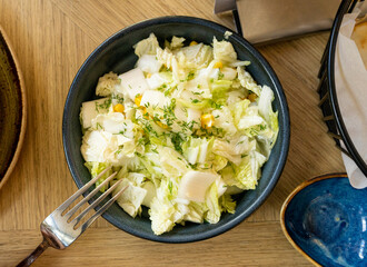 Chinese Cabbage Salad with Corn and Dill