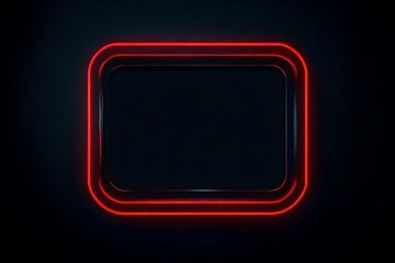 frame icon in neon style. Simple thin line, outline vector on dark background	