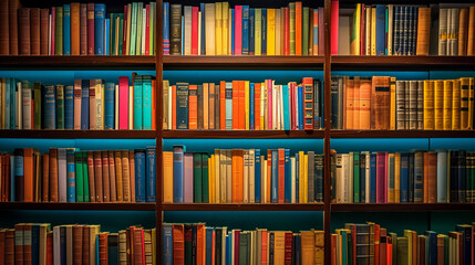 Wall of books on the shelfs