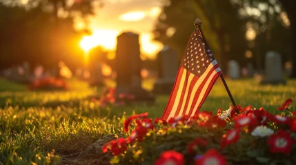 Foto op Plexiglas National Cemetery on Memorial Day © © Raymond Orton