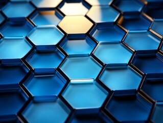 Blue hexagon abstract pattern background