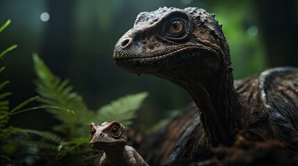 a parasaurolofus with baby