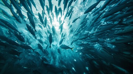 Fototapeta na wymiar fishes in the sea, blue background