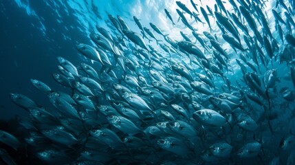 Fototapeta na wymiar fishes in the sea, blue background
