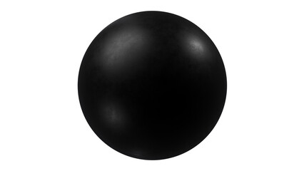 Black cannon ball isolated on transparent and white background. Cannon concept. 3D render