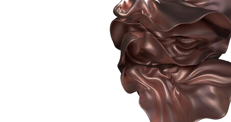 3d render of dark and gold cloth. iridescent holographic foil. abstract art fashion background.