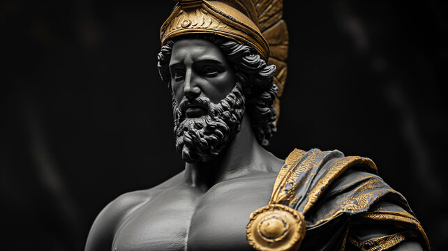 Series of mythological gods and heroes from ancient times, sculptures
