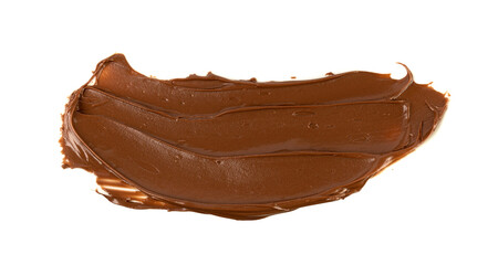 Chocolate Smear Isolated, Melted Chocolate Texture on White Background, Chocolate Sauce Pattern