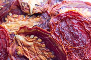 Obraz premium Background with dried tomatoes. Close-up.Food.