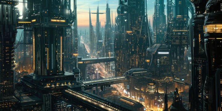 A breathtaking view of a futuristic city blending advanced architecture.