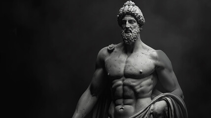 Series of mythological gods and heroes from ancient times, sculptures
