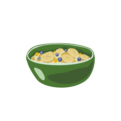 bowl of cereal with fruit, berries 