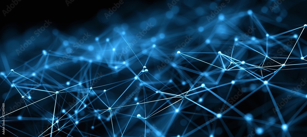 Poster interconnected points internet of things machine learning background with copy space