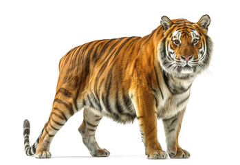 Beautiful tiger isolated on white transparent background, png - obrazy, fototapety, plakaty