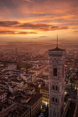 Florence sunset over the city