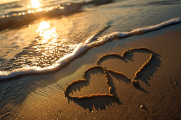 heart on the sand