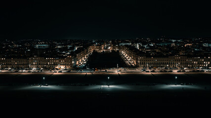 Night view of Brighton with random lights and reflections, East Sussex, England