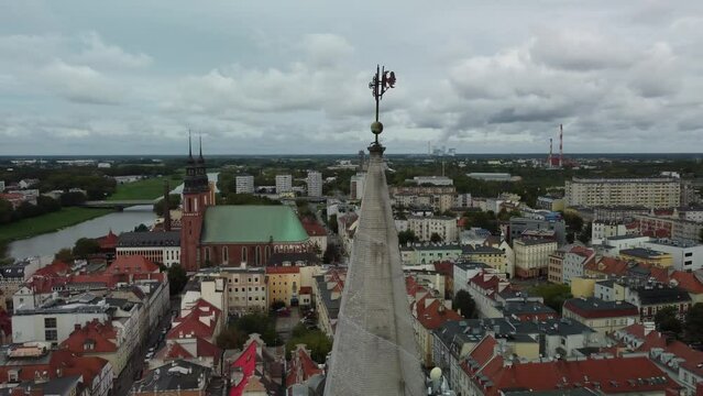 Opole city from drone point of view