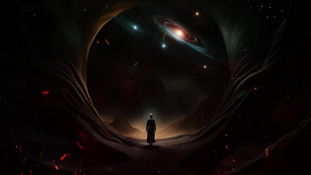 Universe, cosmos. Mystical surrealism conceptual abstract fantasy art, state of mind, astrological horoscope. Suitable for content illustration like religion, meditation, science, healing therapy, etc