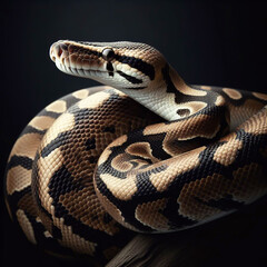 Obraz premium Snake, cobra, isolated on black background. Reptiles in nature. AI generated