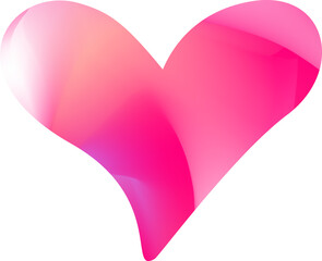 February 14th Symbol, Pink gradient vector heart graphics design 