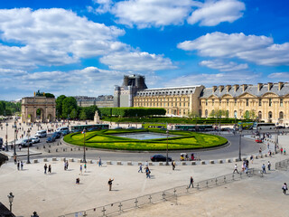 Place du Carrousel and Arc de Triomphe du Carrousel (Triumphal Arch of the Carousel)  in Paris,...