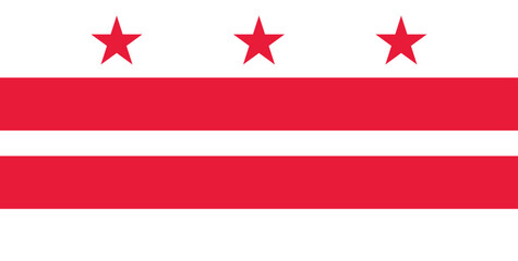 District of Columbia US - Washington, D.C. flag - vector illustration, grunge effect - obrazy, fototapety, plakaty