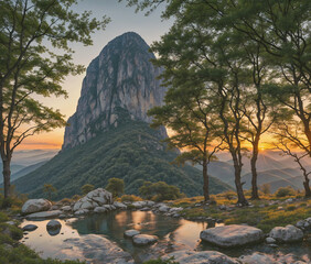 sunrise in the mountains